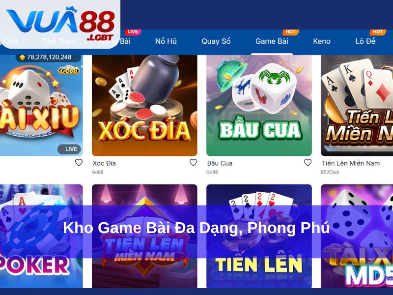 Trang chủ Kho game bài đa dạng, phong phú