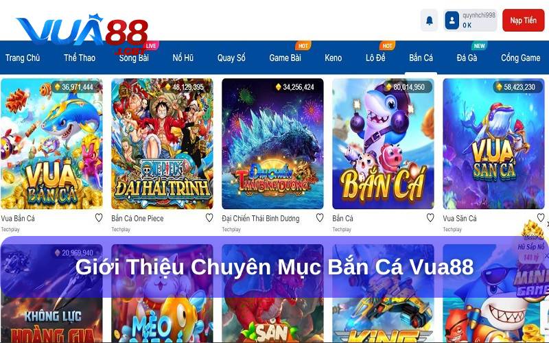 Bắn cá Vua88 là điểm đến được yêu thích