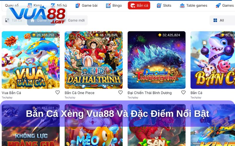 Đặc điểm nổi trội khi chơi bắn cá xèng tại Vua88