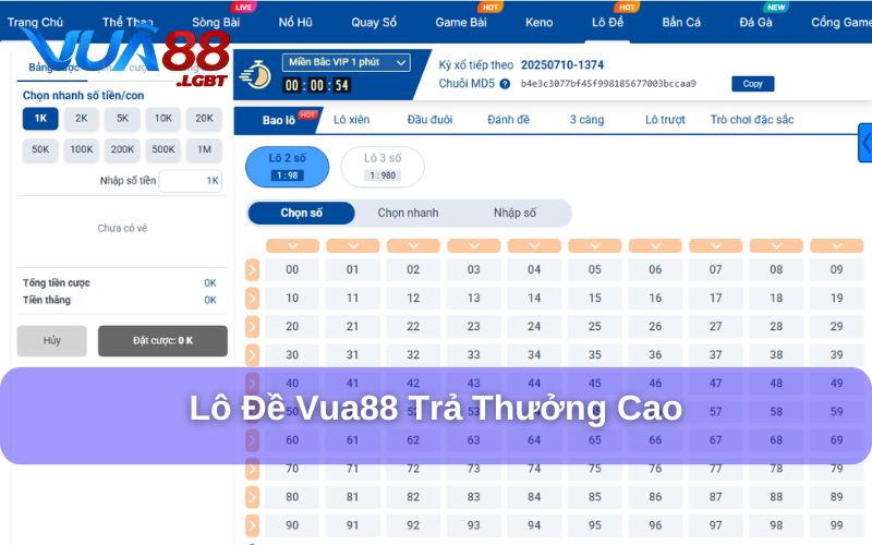 Các game chơi lô đề trả thưởng cao