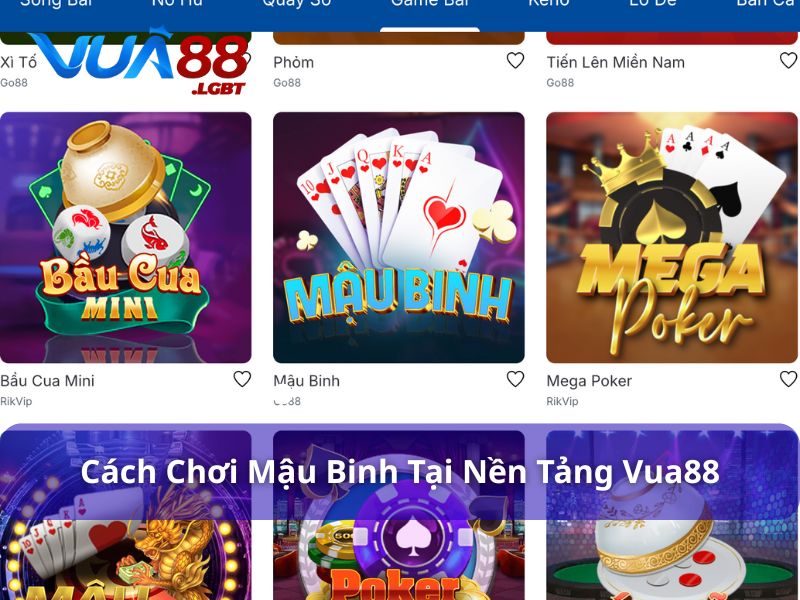 Mậu Binh Vua88 - Game Bài Giải Trí Quen Thuộc Của Người Việt Tham gia game bài mậu binh đơn giản tại Vua88