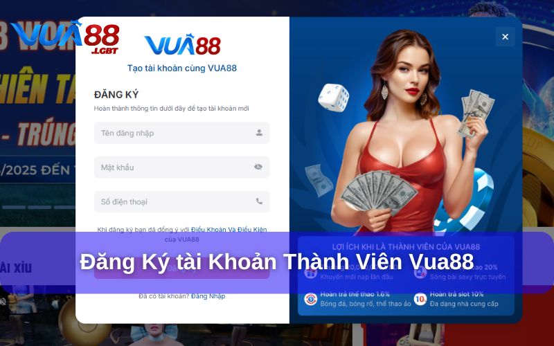 Đăng ký tài khoản thành viên Vua88