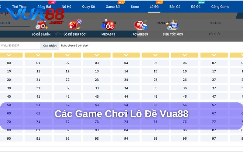 Lô đề Vua88 có nhiều hình thức chơi